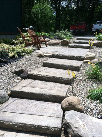 Rock Face Concrete Steps